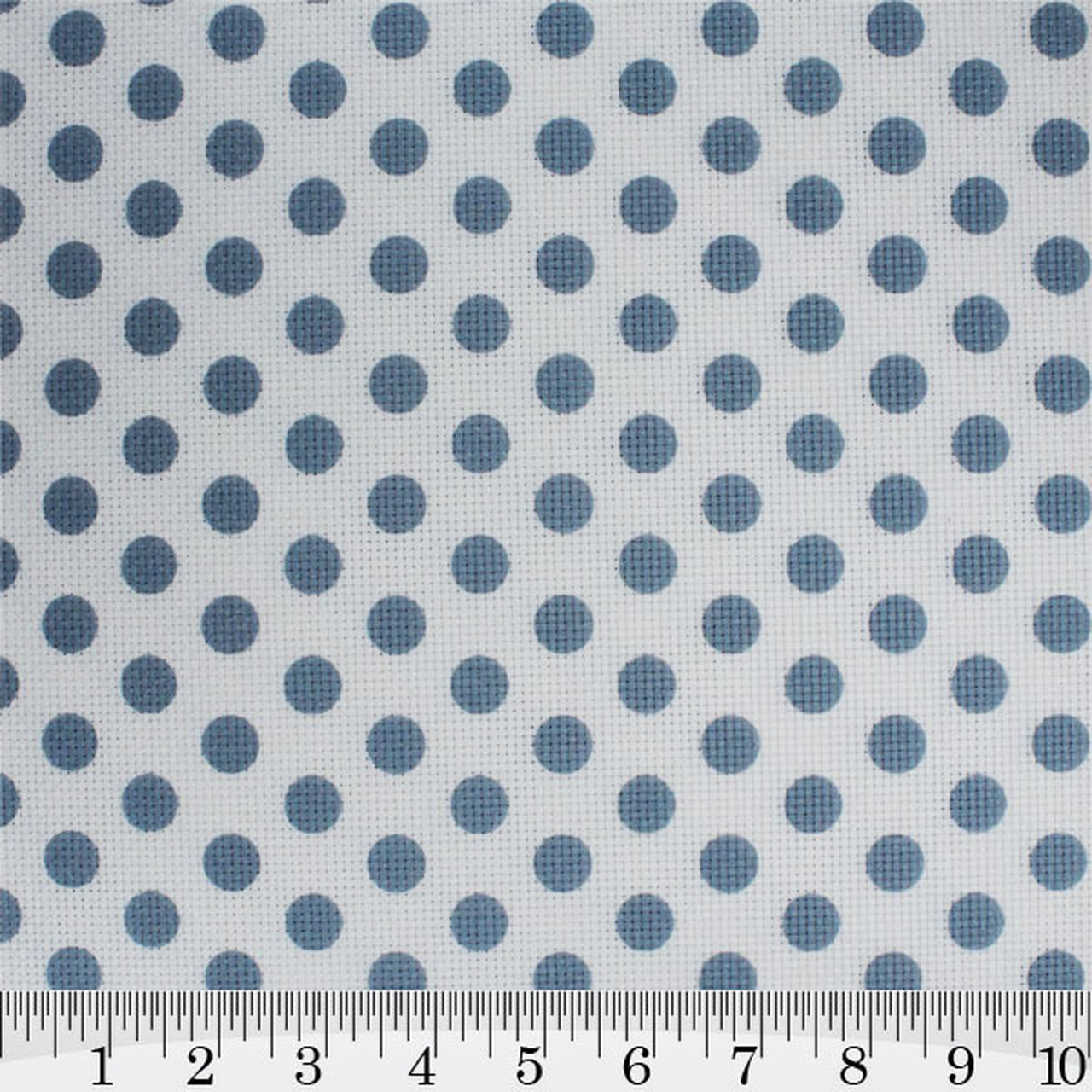 Blue Polka Dots Patterned Cross Stitch Fabric